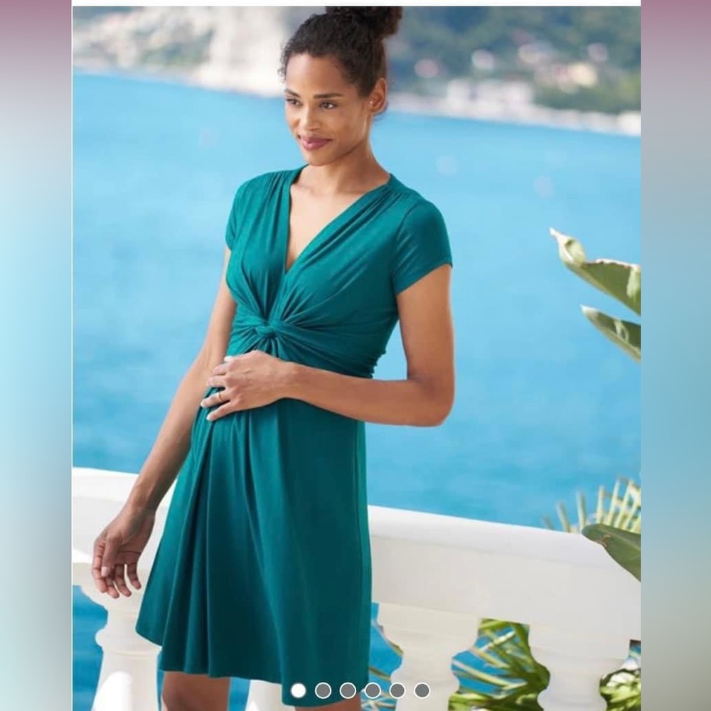 Seraphine Green Knot Front Maternity Dress